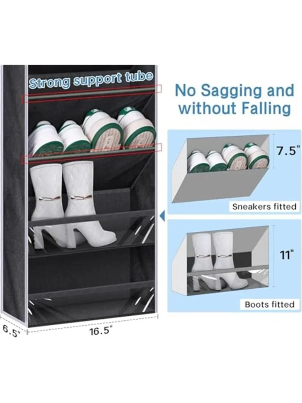 Over The Door Shoe Organizer 8 Shelf Hanging Storage Rack Closet Space Saver
